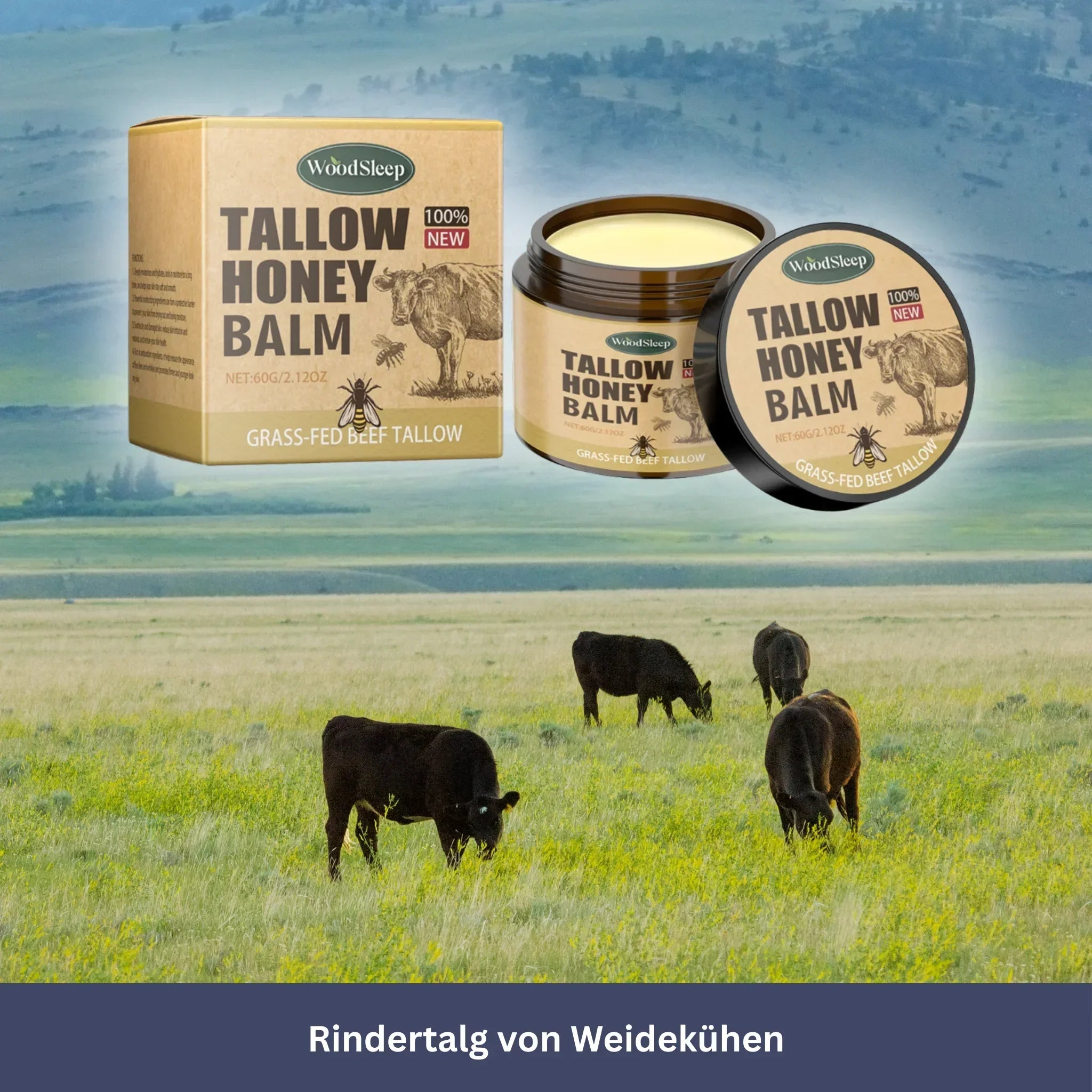Bio Beef Tallow Honey Balm – For Skin & Face