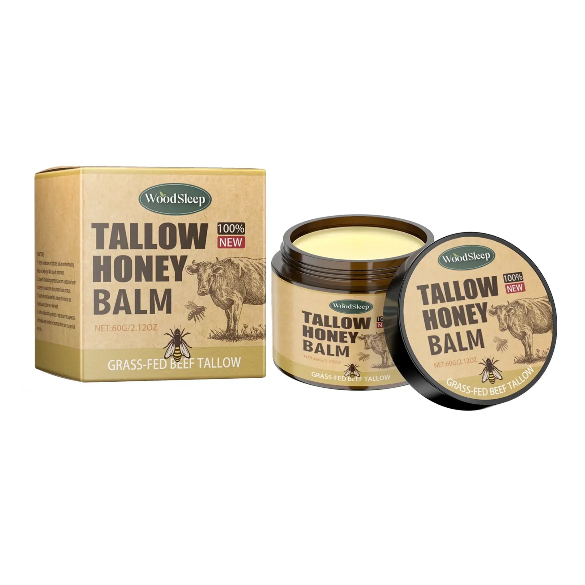 Bio Beef Tallow Honey Balm – For Skin & Face