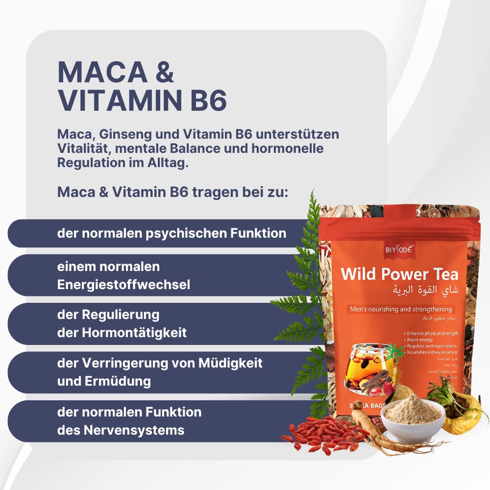 Kräutertee mit Ginseng & Maca