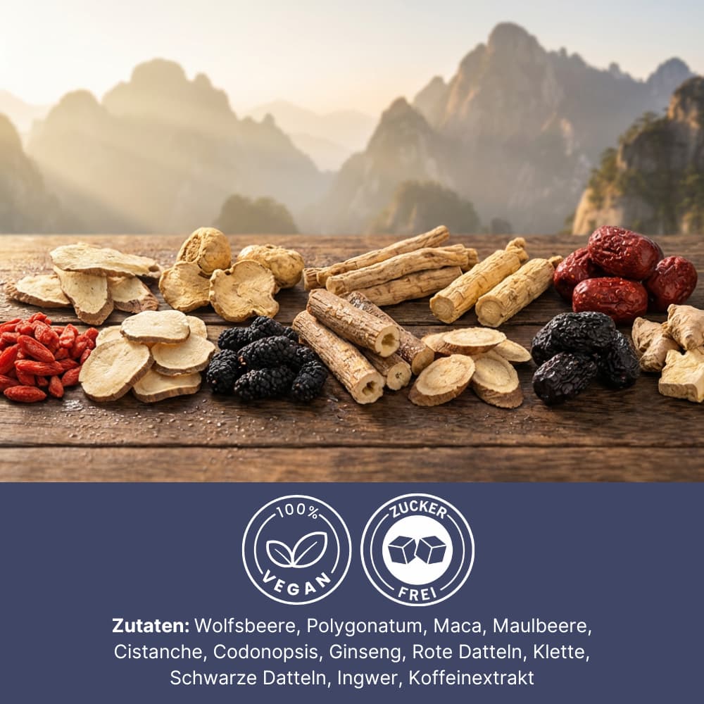 Kräutertee mit Ginseng & Maca