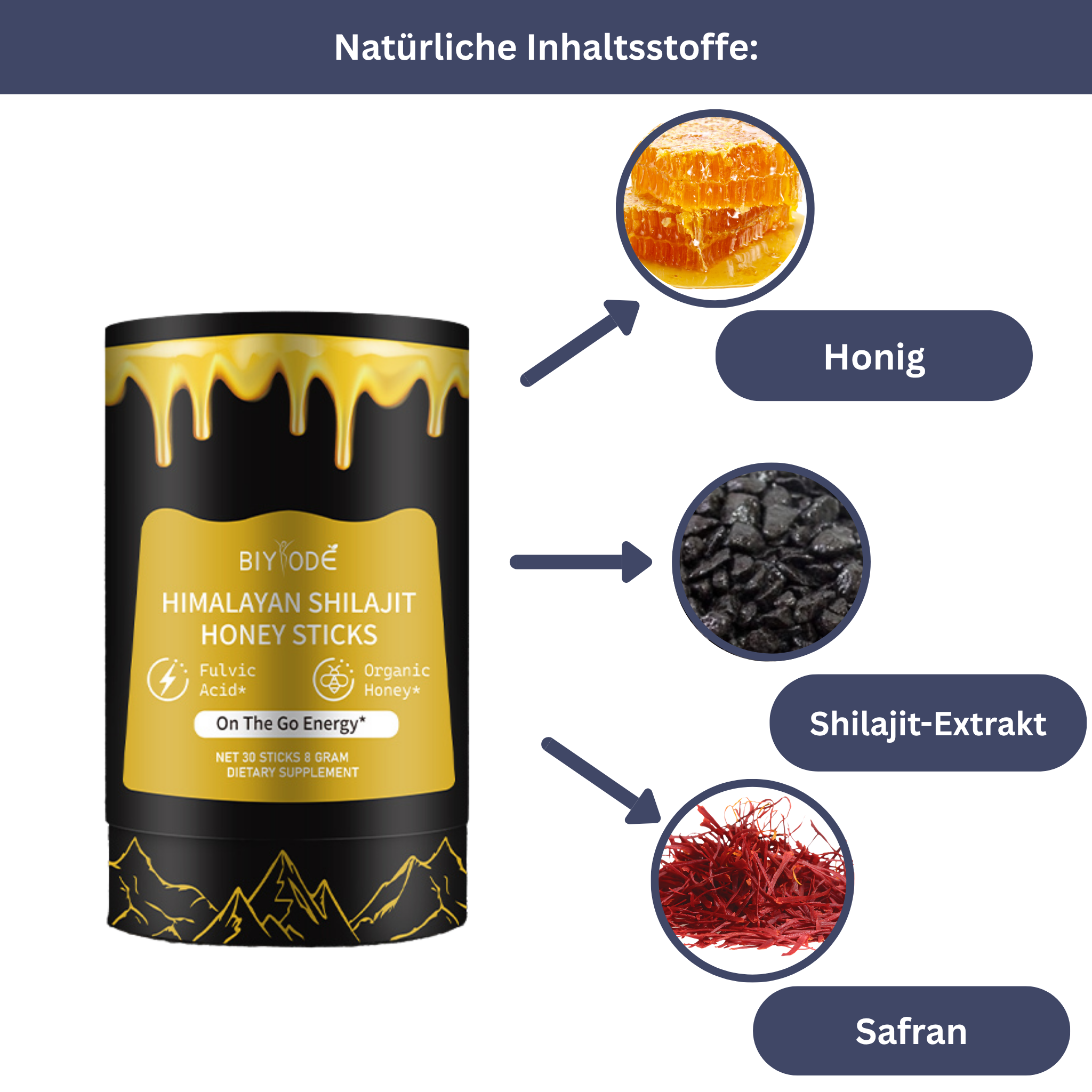Shilajit Honig Sticks